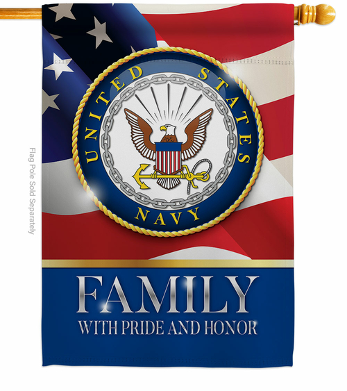 Breeze Decor H108426-BO US Navy Family Honor House Flag Armed Forces 2