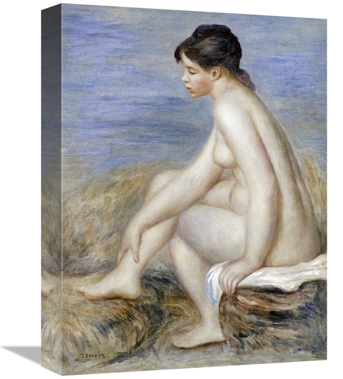 16 in. A Seated Bather Art Print - Pierre-Auguste Renoir