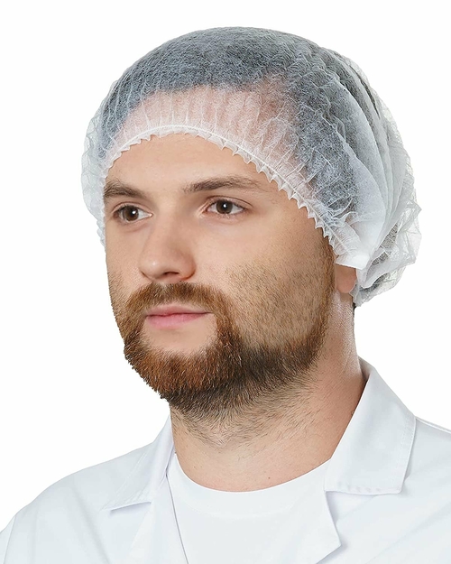 White Head Caps 24". Pack of 100 Hair Head Covers. Polypropylene