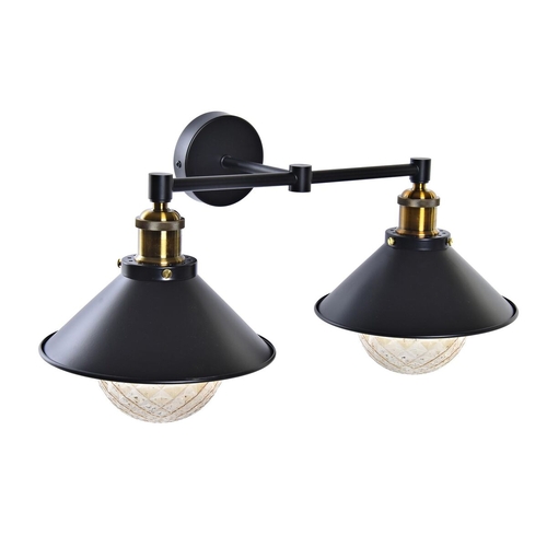 Wall Lamp DKD Home Decor Black Golden Metal 220 V 50 W (52 x 24 x 20