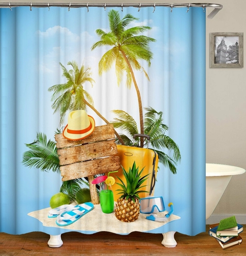 Tropical Vacation starter pack Shower Curtain