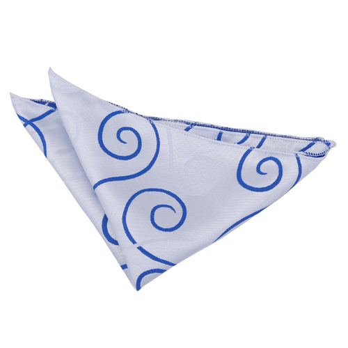 Scroll Handkerchief - Silver & Royal Blue