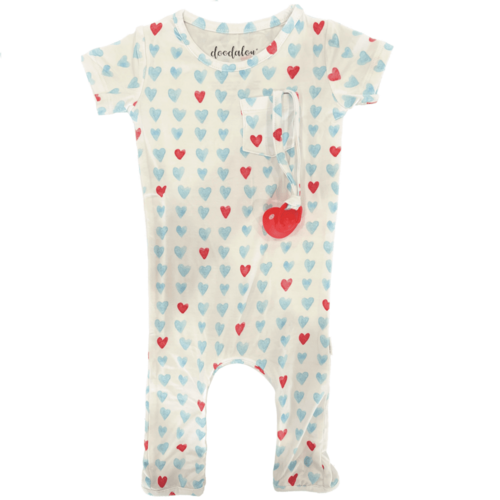 Follow Your Heart - Doodalou Bamboo Baby Romper Short Sleeve with