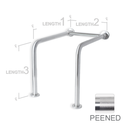 AJW UG2X-N302433 30 X 24 X 33 In. Concealed Snap Flange Grab Bar- Peen