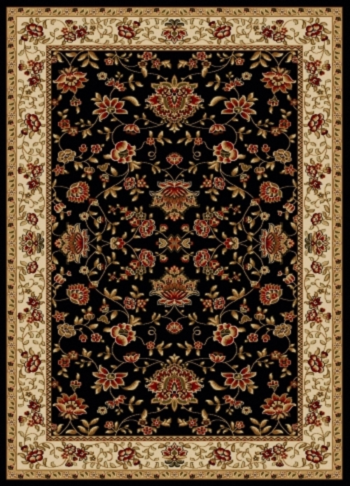 1597-1410-BLACK Como Rectangular Black Traditional Italy Area Rug,