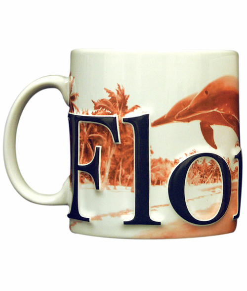 Americaware SMFLA01 Florida 18 oz Duo Tone Coral Relief Mug