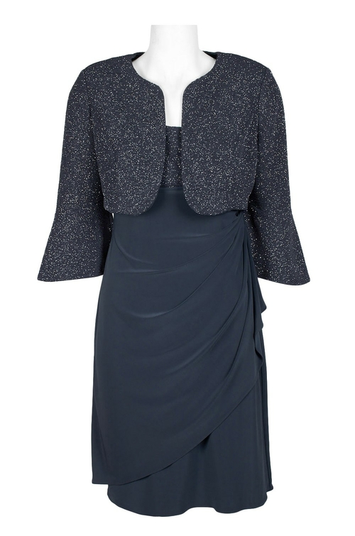 Alex Evenings Square Neck Sleeveless Gathered Side Zipper Back Bodycon