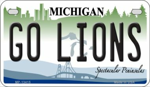 Smart Blonde MP-13415 7 x 4 in. Go Lions Novelty Metal Motorcycle Plat