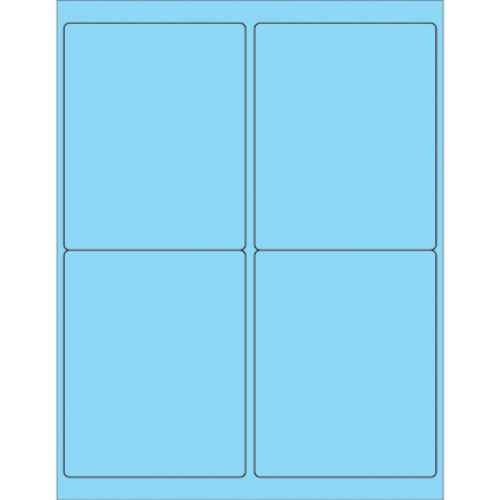 Box Partners LL181BE 4 x 5 in. Fluorescent Pastel Blue Rectangle Laser