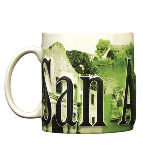 Americaware SMSAT01 San Antonio 18 oz Duo Tone Green Relief Mug