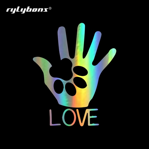 15cm x 12cm Cute Puppy Love Dog Car Sticker Paw