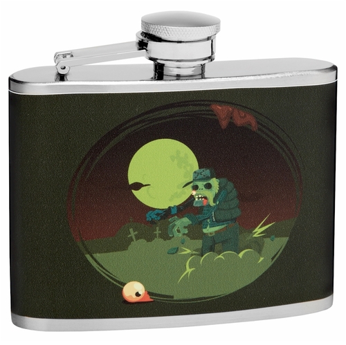 4oz Lost Zombie Eye Hip Flask, Gift Box, Funnel and Shot Glasses