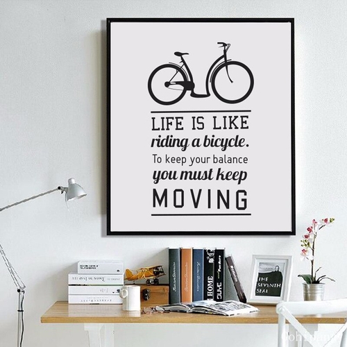 Bike Motivational Quotes Life is Bike Canvas