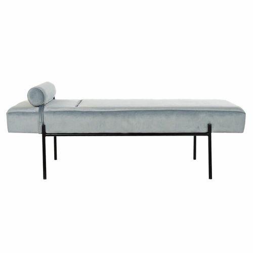 Chaise Longue Sofa DKD Home Decor Black Sky blue Metal 140 x 59 x 42