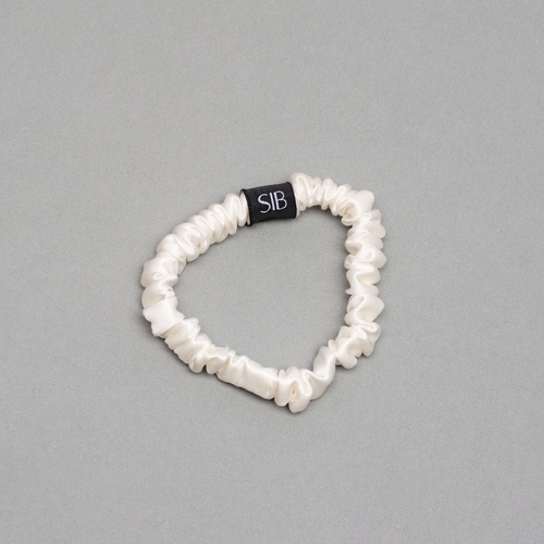 Silk skinny scrunchie ivory