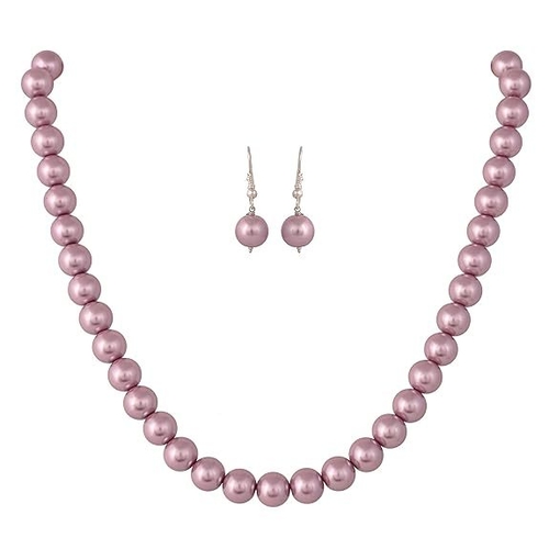 Pearl PINK Bead Size Strand Necklace Pearl Moti Mala Jewellery Set