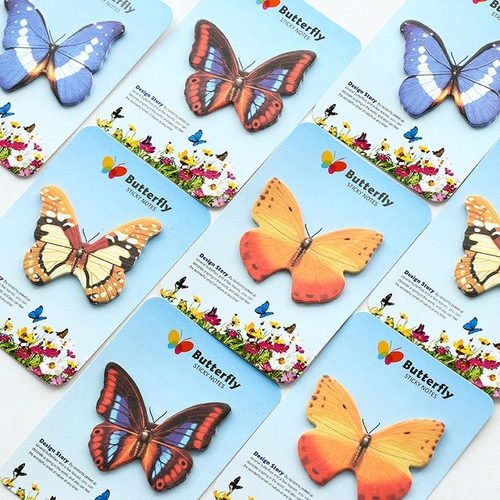 5 pcs Cute Cartoon Butterfly Memo Pad Sticky Notes