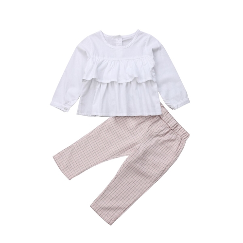 Children Kids Baby Girl Ruffle Tops Blouse