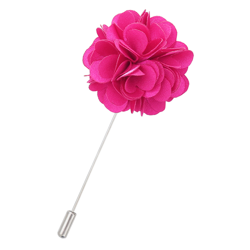 Plain Satin Lapel Pin - Hot Pink