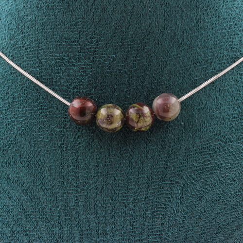 Dragon Blood Jasper 8 mm 4 beads necklace.
