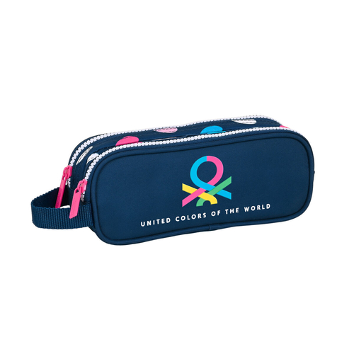 Double Carry-all Benetton Corazones Navy Blue 21 x 8 x 6 cm