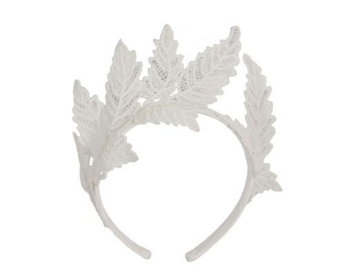 Ivory lace crown racing fascinator