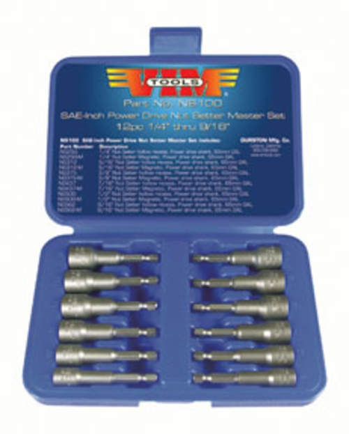 VIM Tools NS100 Sae - Inch Nut Setter Kit 0.25 in. thru 0.56 in., 
