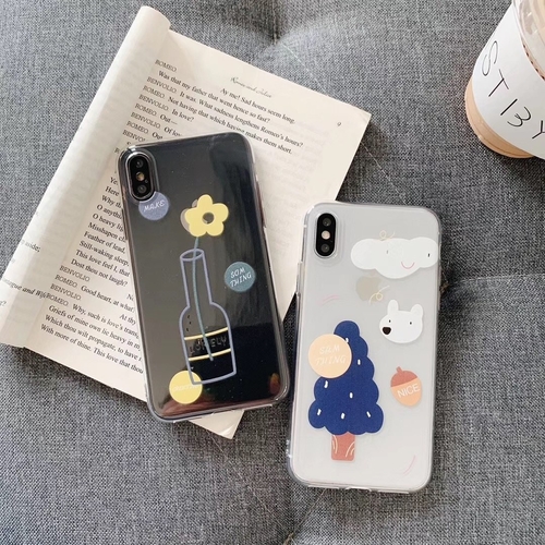 Cute Cartoon Art Drawing Transparent Phone Case