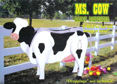 NorthLight Ms. Cow Wooden Candy Dispenser Funny Toy - Poops Candy