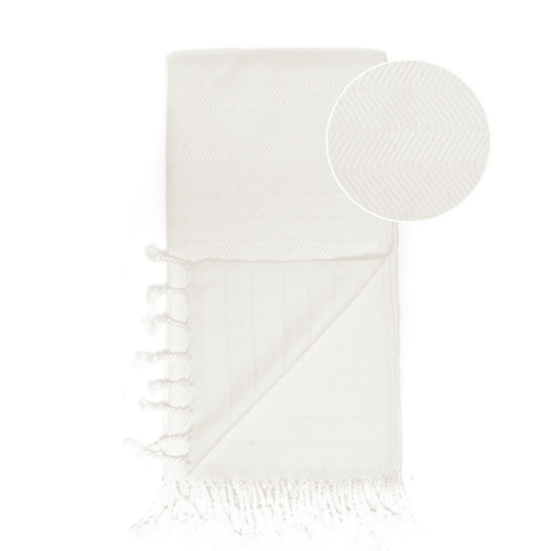 Beach Spa Turkish Hammam Towel Ilva White