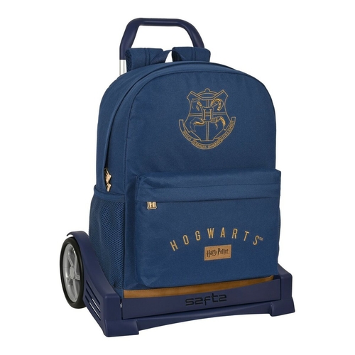 School Rucksack with Wheels Harry Potter Magical Brown Navy Blue (32 x