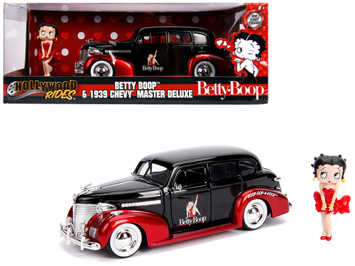 1939 Chevrolet Master Deluxe Black with Betty Boop Diecast Figurine
