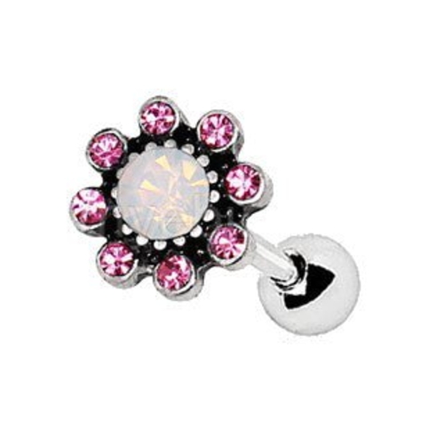 Pink Flower Cartilage Tragus Earring