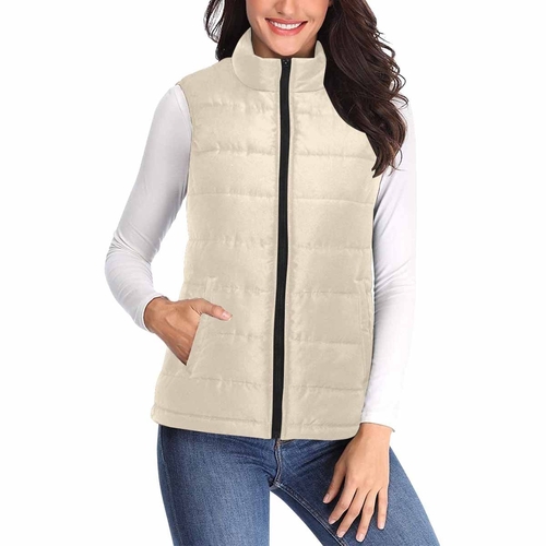 Womens Puffer Vest Jacket / Champagne Beige