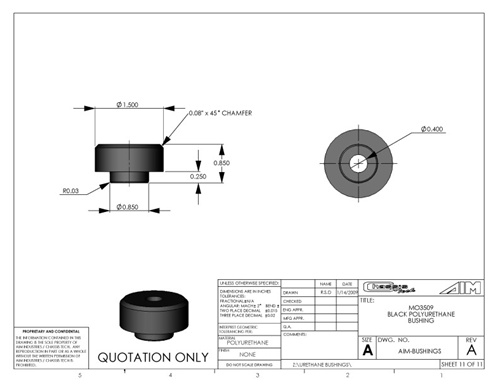 AirBagIt BUSH-MO3509 No. Mo3509 Control Arm Bushing No Sleeve