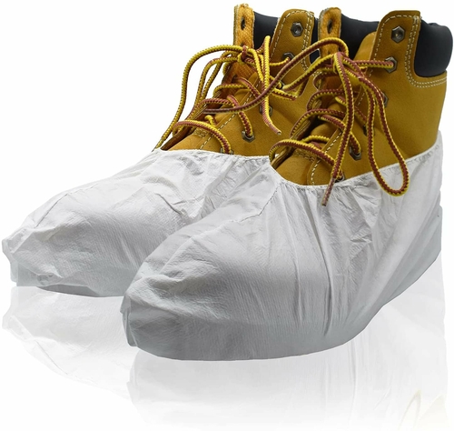 Disposable Shoe Covers 16" Long Pack of 100 White Microporous Boot