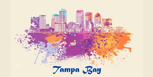 City Of Tampa Bay License Plate Watercolor Art