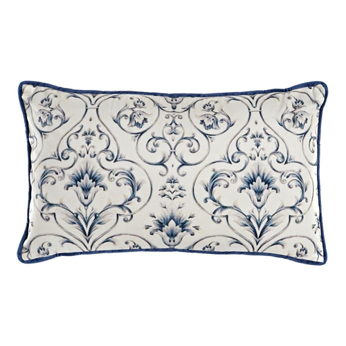 Cushion DKD Home Decor Blue 50 x 10 x 30 cm Flowers