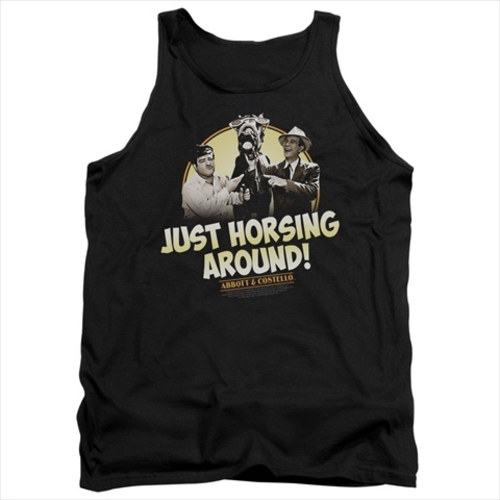 Abbott & Costello-Horsing Around - Adult Tank Top, Black - Large