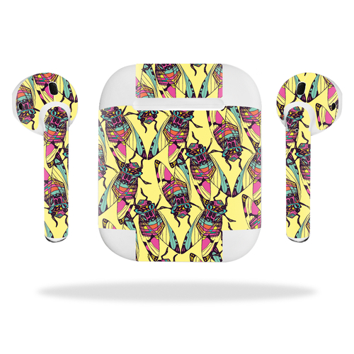 MightySkins APAIPO-Electric Cicada Skin Decal Wrap for Apple Airpods S