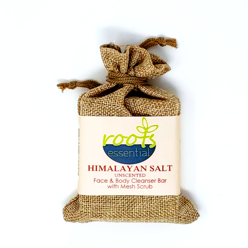Himalayan UNSCENTED FACE & BODY CLEANSER BAR  (VEGAN) + Mesh Scrub