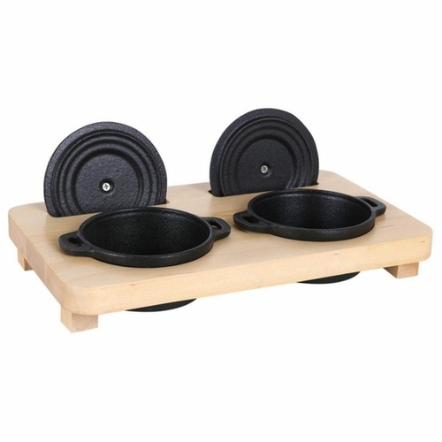 Saucepans With lid Cast Iron With support Ø 10 cm (2 uds)
