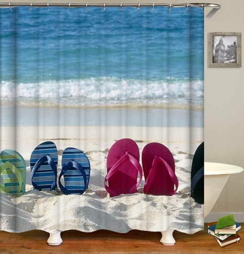 Flip Flop Beach Shower Curtain