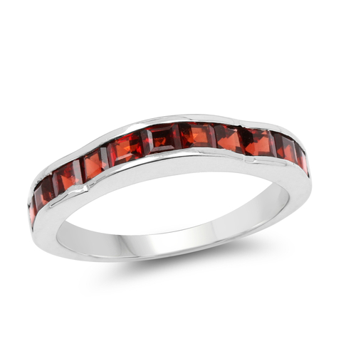 2.25 Carat Genuine Garnet .925 Sterling Silver Ring