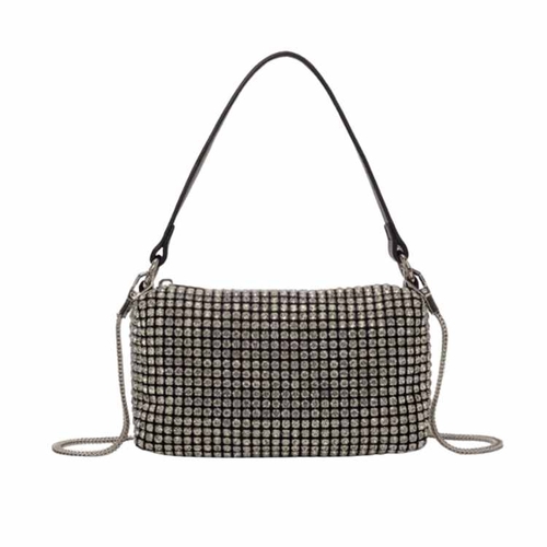 Mini bolso Strass Silver