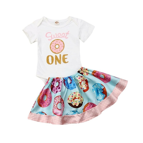 US 2pcs Baby Girl Clothes Newborn Romper Bodysuit+