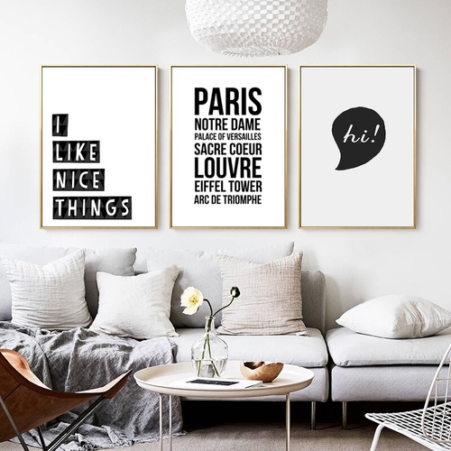 Nordic Poster Black And White Canvas