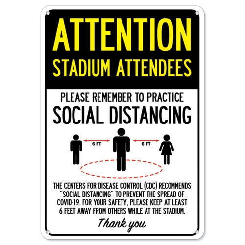 SignMission OS-NS-P-1218-25376 Covid-19 Notice Plastic Sign - Attentio