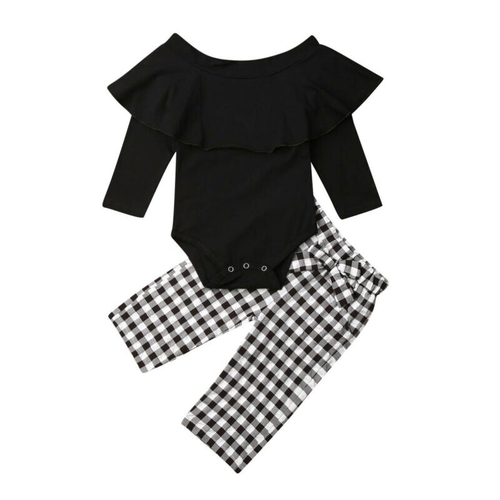 2PCS Newborn Baby Girl Lovely Clothes Sets Ruffles