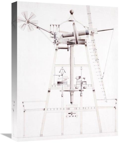 Global Gallery GCS-266310-22-142 22 in. Drawings for Windmills Art Pri